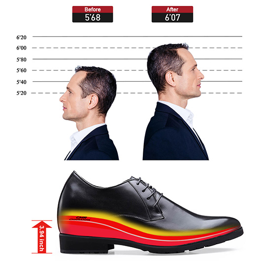 Elevator Dress Shoes For Men - Formal Height Increasing Shoes for Men -  10CM / 3.94 Inches