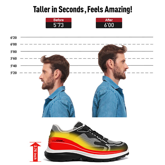 Men's Elevator Shoes - Grey Cloth Casual Sports Shoes 7CM / 2.76 Inches