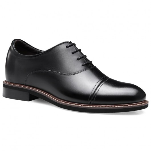 Chamaripa High Heel Men Dress Shoes Black Men Taller Shoes Height Increase Dress Shoes 6 CM / 2.36 Inches
