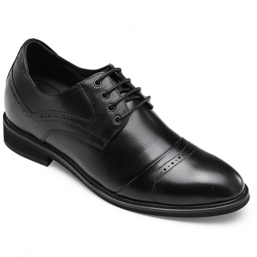 CHAMARIPA dress elevator shoes for men black height increasing derby shoes 7CM / 2.76 Inches