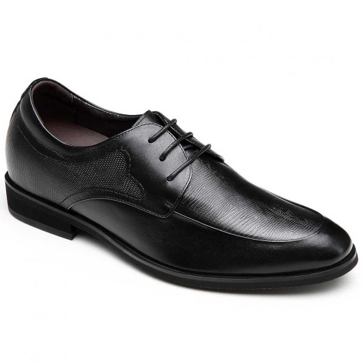 CHAMARIPA formal height increasing shoes for men dress elevator shoes black leather dress shoes 7CM / 2.76 Inches