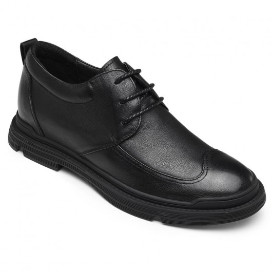 CHAMARIPA casual elevator shoes for  business men height increasing shoes black leather shoes 6CM / 2.36 Inches