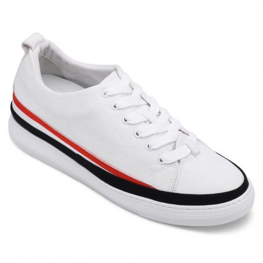 CHAMARIPA elevator shoes for man white canvas shoes to get taller 6CM / 2.36 Inches