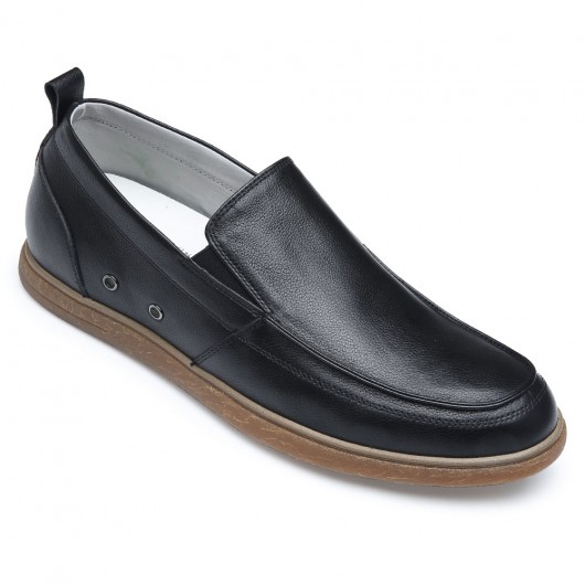 Chamaripa height increasing shoes black slip on casual shoes that taller 5CM / 1.95 Inches