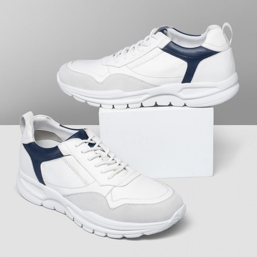 elevator shoes - height boosting shoes for men - men's casual leather sneakers 7 CM / 2.76 Inches