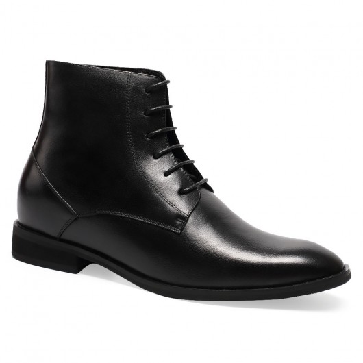 Elevator Boots Men Dress Shoes With Lifts Lace up Ankle Boots Shoes 7 CM /2.76 Inches