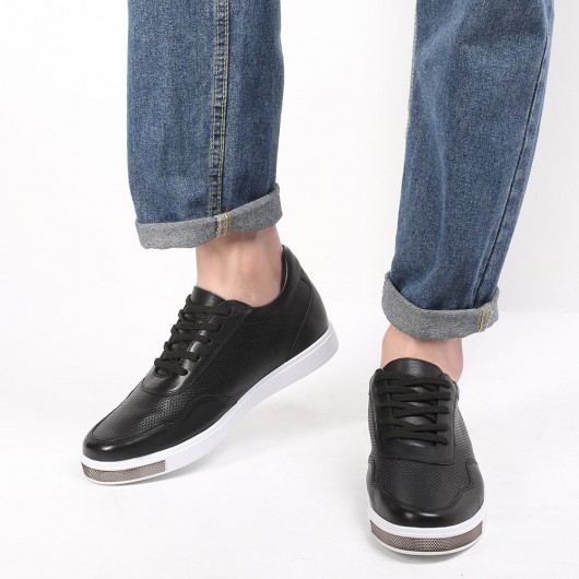 Casual Men Elevator Shoes Hidden Heel Lifts Shoes Height Increase Skate Shoes 6CM/2.36 Inches Taller