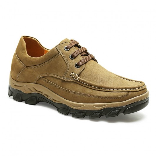 Chamaripa Elevator Shoes for Men Casual Tall Men Shoes Khaki Height Shoes 6 CM / 2.36 Inches