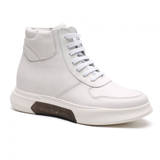 Chamaripa height increasing sports shoes white high top sneakers that add height men shoes with heels 7 CM / 2.76 Inches
