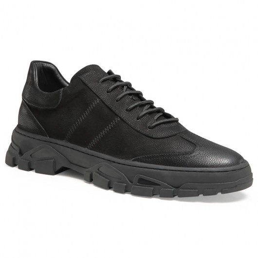 Chamaripa Height Increasing Shoes Black Casual Shoes that Get Taller Mens Elevator Shoes 6 CM / 2.36 Inches