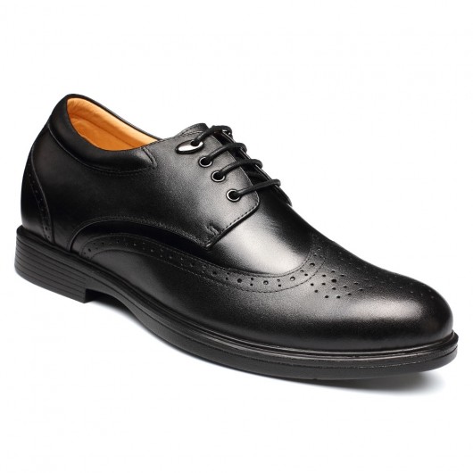 Chamaripa Black Elevator Shoes Lift for Shoes That Make Men Look Taller 8CM / 3.15 Inches