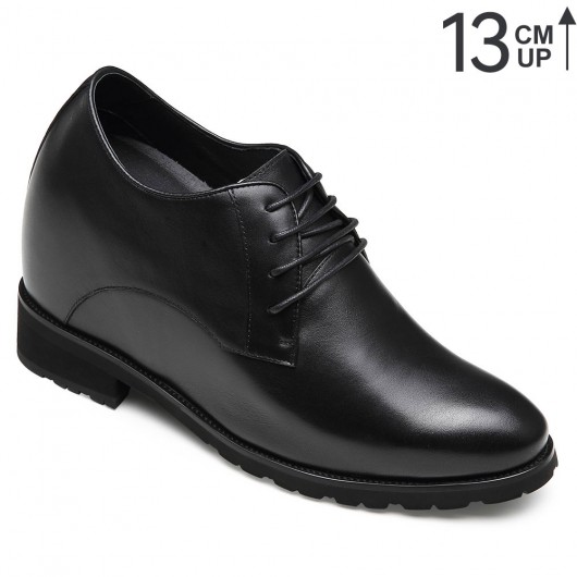 CHAMARIPA derby elevator shoes black height increasing derby shoes tall men shoes 13CM / 5.12 Inches