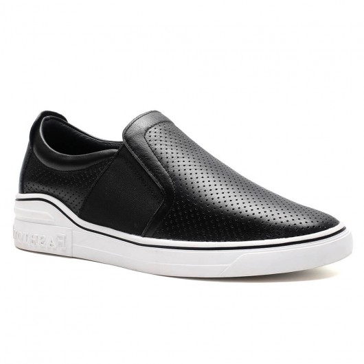 Chamaripa Sneakers that give you height slip-on casual black elevator sneaker for men 6CM /2.36 Inches