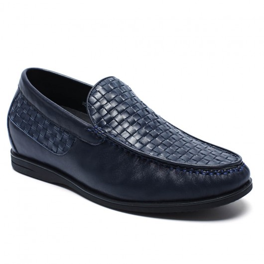 Custom Hidden Heel Platform Shoes Slip-on Men Elevator Shoes Casual Loafer Shoes Gain Height 6 CM/2.36 Inches