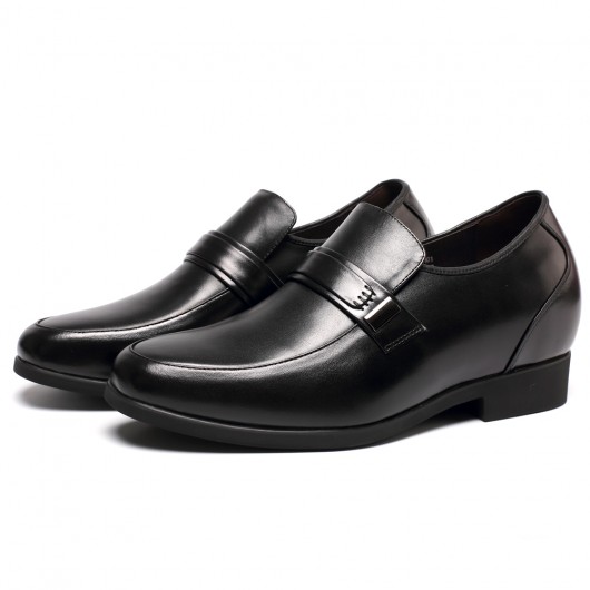 convenient slip-on increase height dress shoes to make men taller 2.76 inch