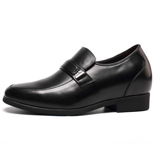 convenient slip-on increase height dress shoes to make men taller 2.76 inch