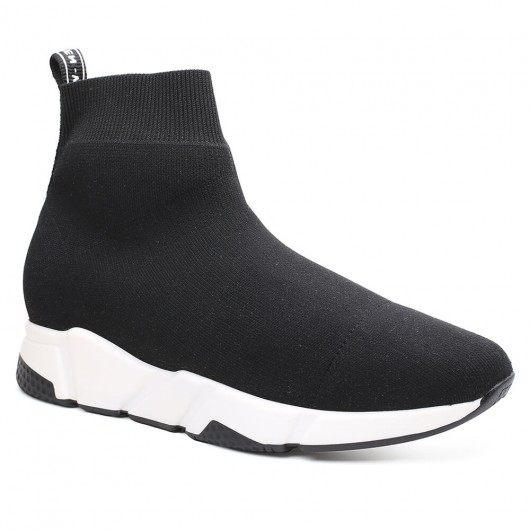 Womens black sock sneakers clearance