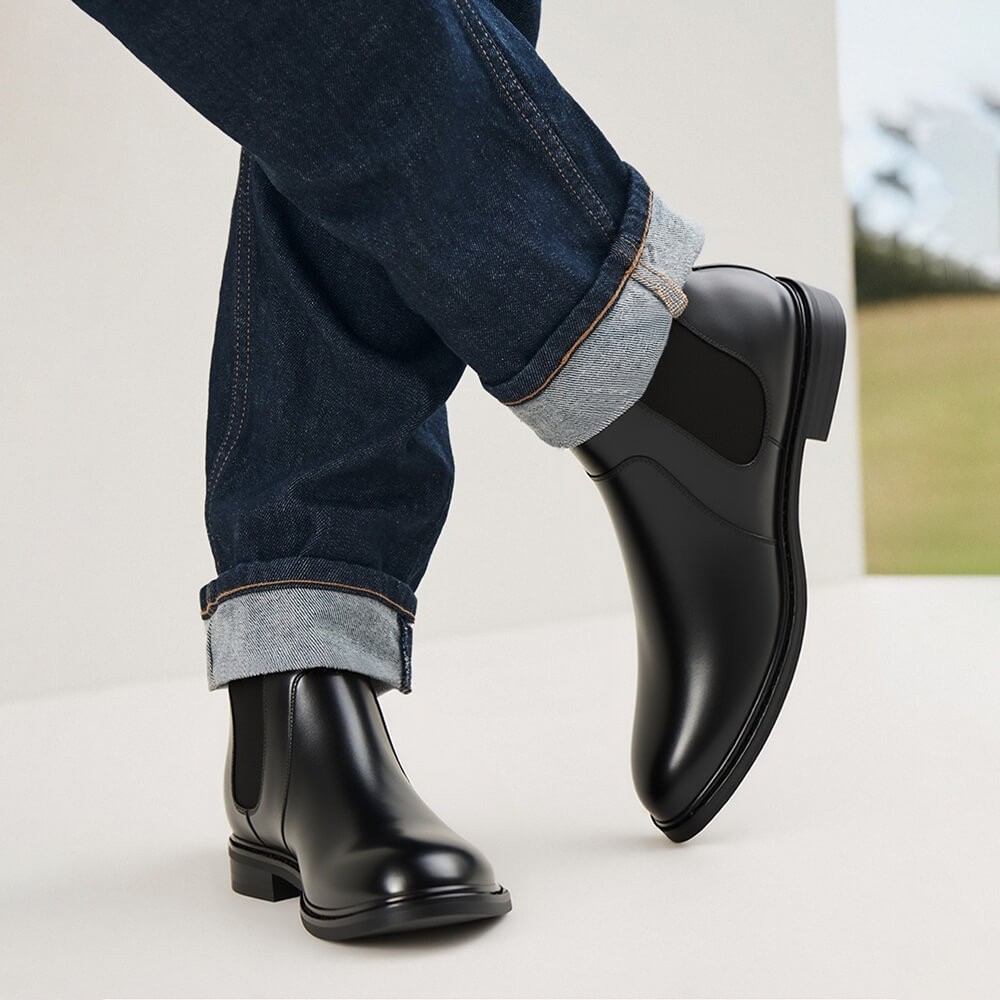 Chelsea Boots mit unsichtbarer Erhöhung
