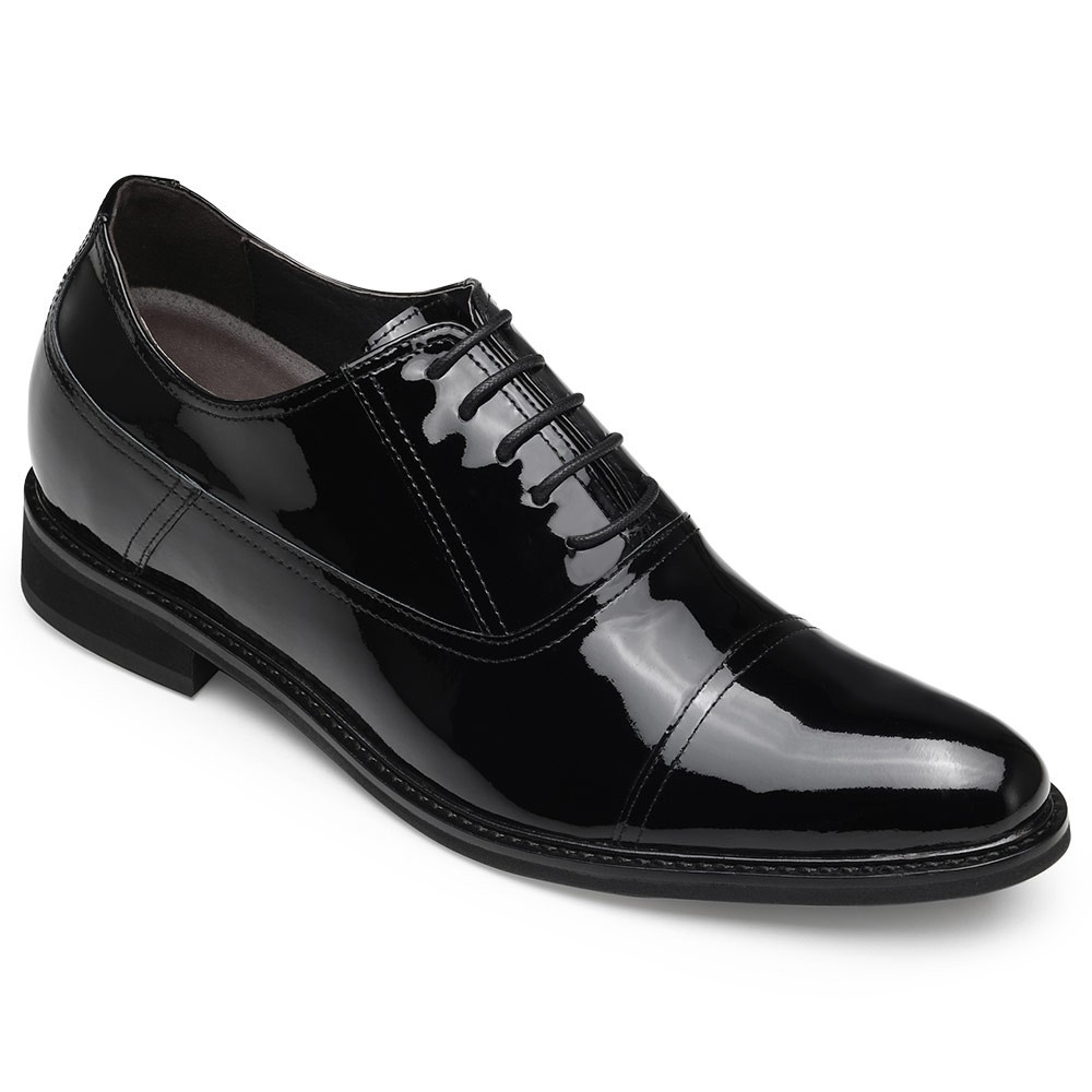 Chamaripa Shoes Canada Elevator Dress Shoes Men's Black Patent Leather Oxfords