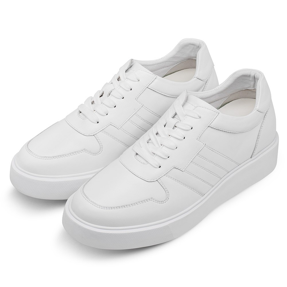 CMR CHAMARIPA Tallmenshoes - White Elevator Sneakers To Increase Height 2.76 Inches / 7 CM