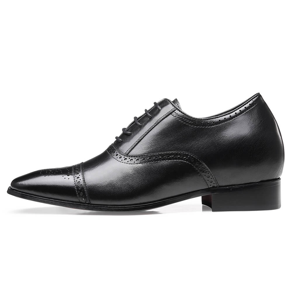 Constep Elevator Shoes For Men Shoes To Add Height Black Calfskin ...