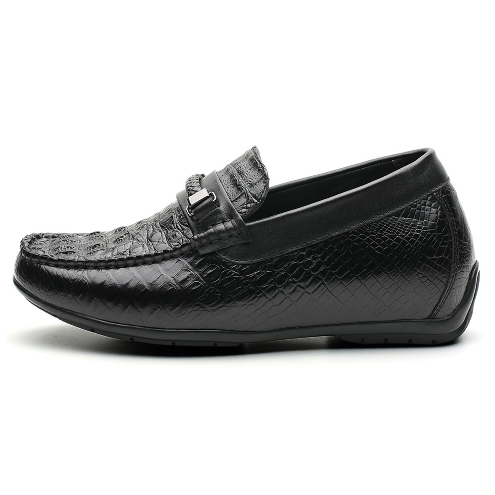 Genuine Crocodile Leather Elevator Shoes Height Increase Loafer Men ...