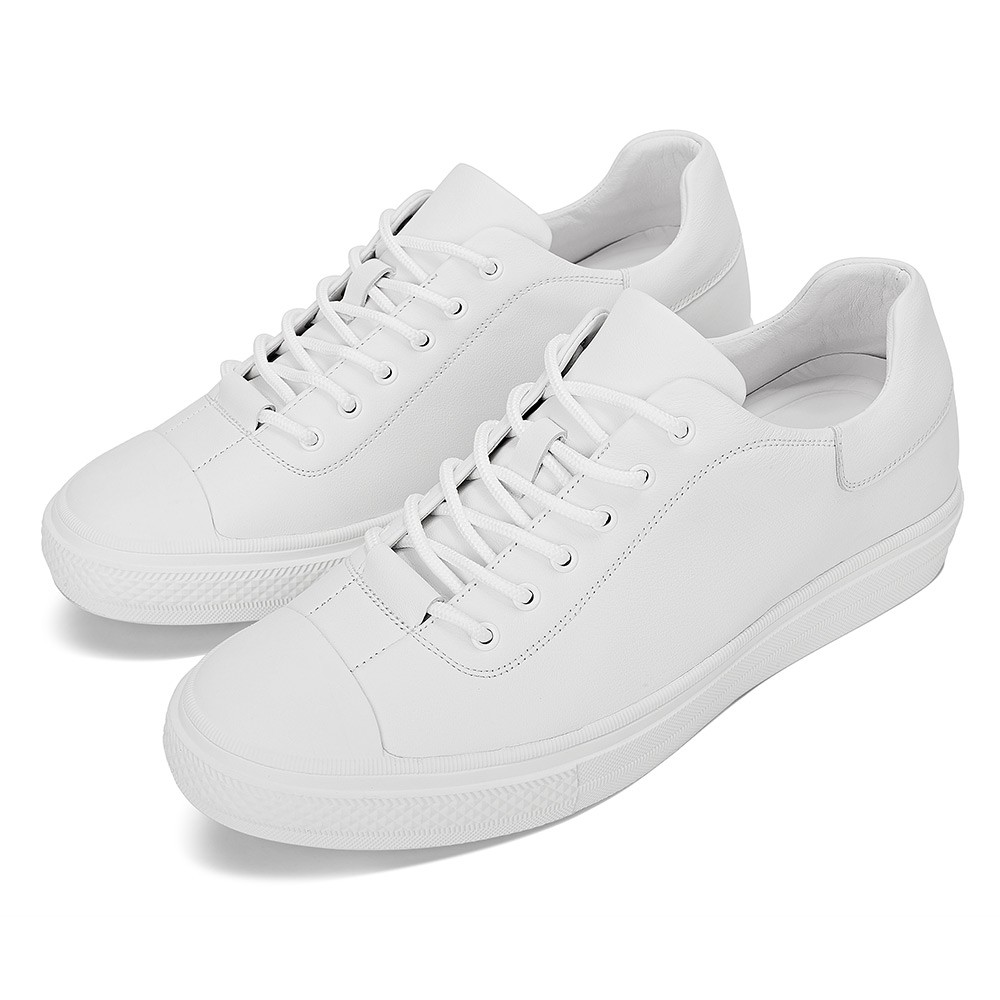 CMR CHAMARIPA White Casual Elevator Shoe For Men - Height Increasing Sneakers 2.36 Inches / 6 CM