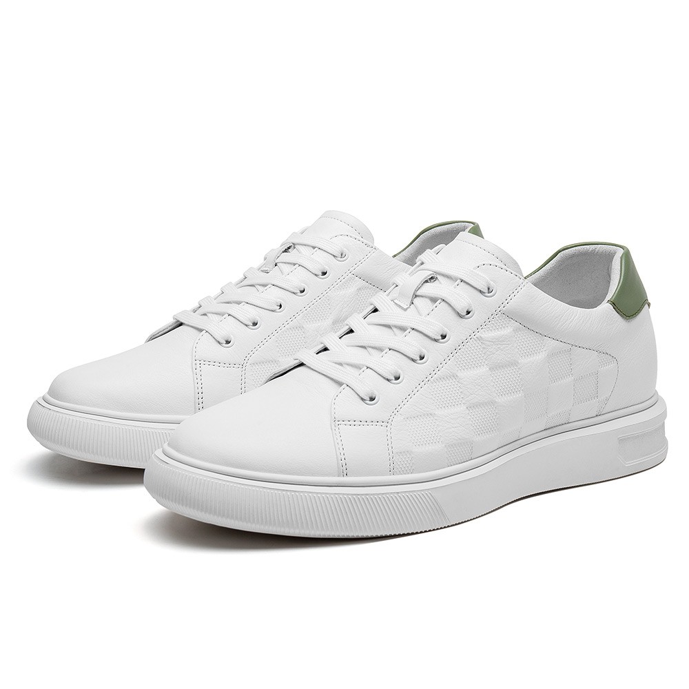 Chamaripa White Casual Height Increasing Sneakers To Increase Men's Height 2.76 Inches / 7cm