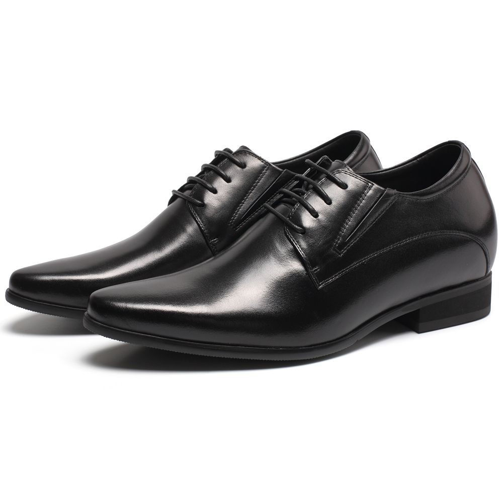 Height Incrasing Shoes - Men's Lift Shoes -Black Formal Shoes To Add Height 3.15 Inch / 8 CM