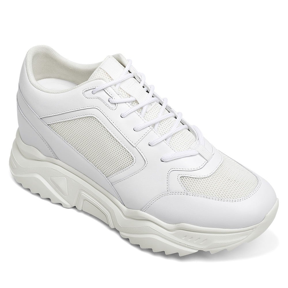 White Leather Shoes That Make You Taller