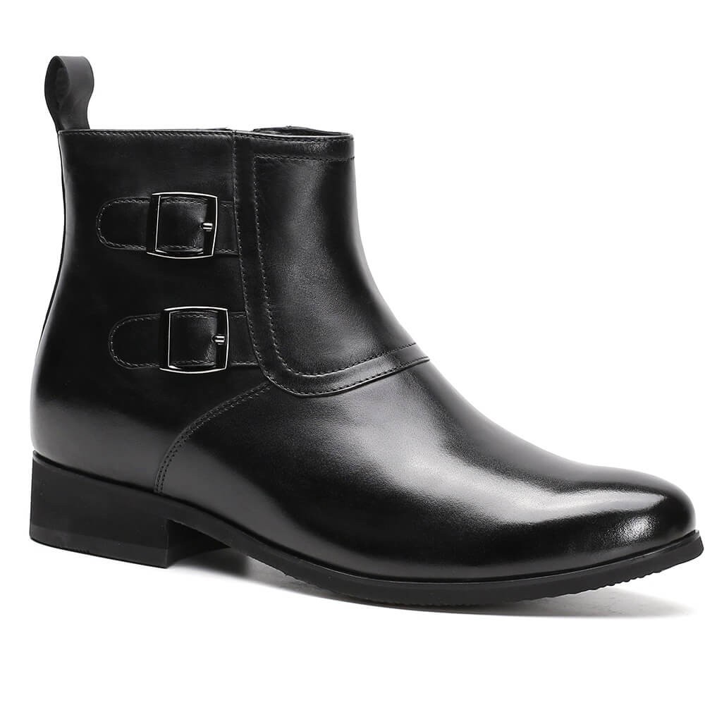 Chamaripa height increasing boots hidden high heel boots for men black ...