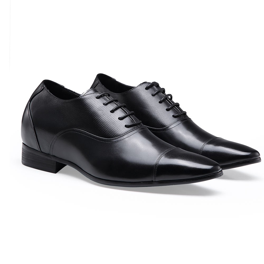 Chaussures de ville formelles en cuir noir pour hommes CMR CHAMARIPA