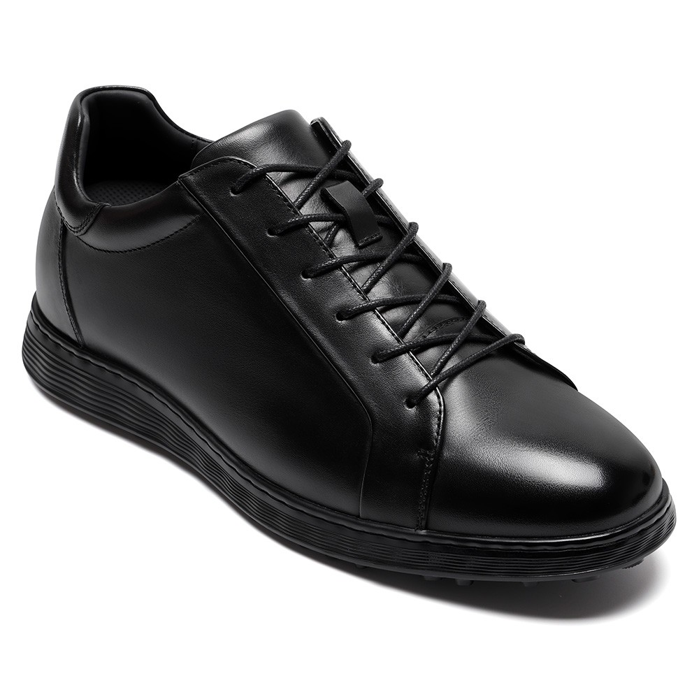 CMR CHAMARIPA Elevator Shoes For Men | Black Leather Casual Height Increasing Shoes 6CM / 2.36 Inches
