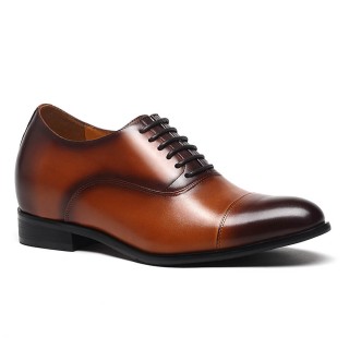  brun manhöjd som ökar skor som gör dig mer äkta läderklädselhiss skor 
