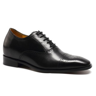 Elevator Shoes For Men Shoes To Add Height Black Calfskin Leather Dress Wedding Shoes