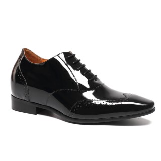 Black Leather Men's Lifts Dress Shoes 4 Men