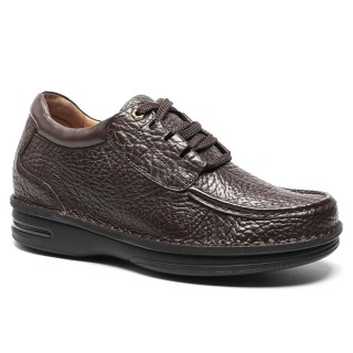 Crocodile Grain Men Heel Lift Shoes Casual Leather Men's Elevator Shoes 7CM /2.76 Inches