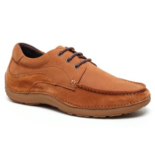 Casual Tall Men Shoes Suede Leather Lift Shoes Height Insole Shoes to be Taller 6 CM /2.36 Inches