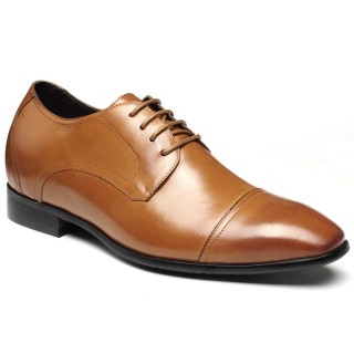 Brown Dress Height Increasing Shoes Genuine Leather Shoes