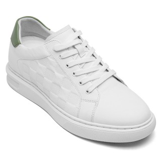 Sneakers med förhöjd sula – Skor för att öka längden för män – Vita casualsneakers 7 cm
