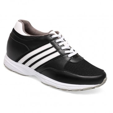 3.35 inch trendy microfiber sport height shoes Black