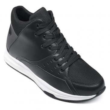 Height Increasing Basketball Shoe Black High-Top Sneakers that make you taller 9.5 CM / 3.74 Inches
