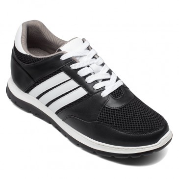 Height Increasing Sneakers Shoes for Men - Men Taller Shoes - Black Elevator Sneakers 8.5CM / 3.35 Inches