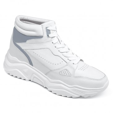 height increasing sneakers - mens sneakers that make you taller - high top men's white sneakers 10 CM / 3.94 Inches