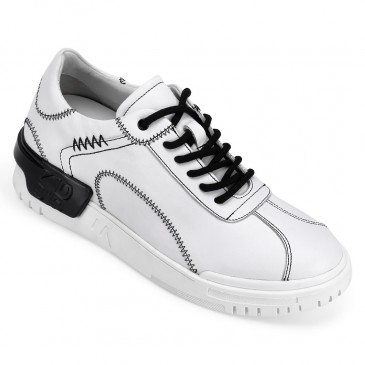 height increasing sneakers - sneakers that make you taller - white casual height raising shoes 6 CM / 2.36 Inches