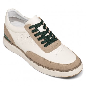 elevator sports shoes - sneakers increase height - beige men's casual sneakers 6CM / 2.36 inches