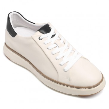 height increasing sneakers - shoe lifts to increase height - beige men's casual sneakers 6CM / 2.36 inches