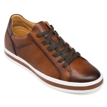 height increasing trainers - brown casual elevator sneakers for men 6CM / 2.36 Inches