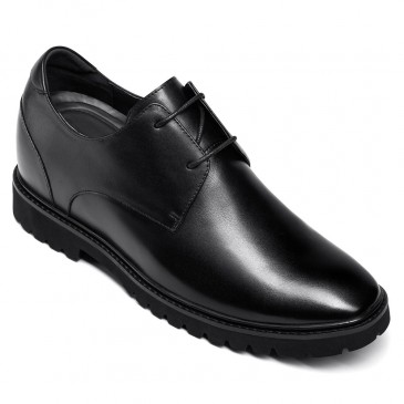 Black Elevator Dress Shoes Height Increasing Shoes that make you taller 9CM /3.54 Inches