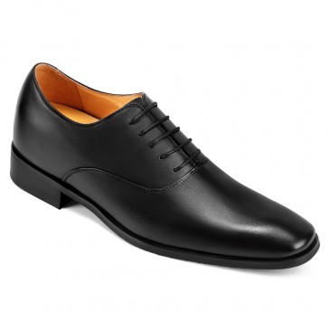 Black Men Tall Shoes Elevator Dress Shoes to Increase Height 2.76 inch